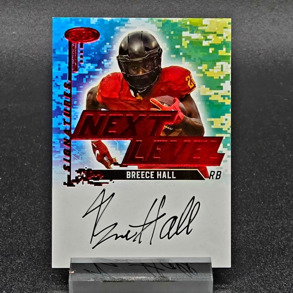 Breece Hall 2022 SAGE Auto Autograph Rookie RC Next Level Red New York Jets